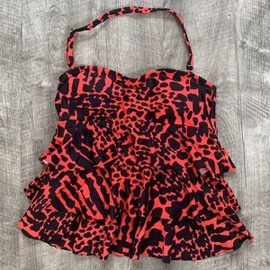 NWT Island Escape Animal Print Tankini Swim Top